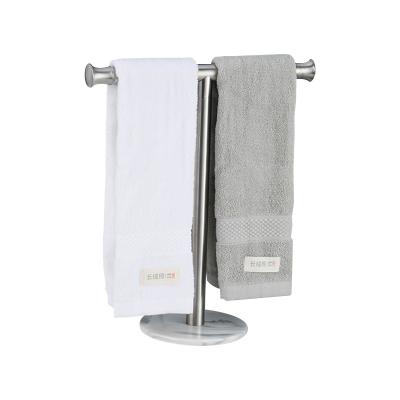 China Modern Bathroom Position Towel Racks Double Stainless Steel Towel Drying Rack for sale