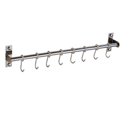 China Universal Modern Wall Mounted Household Kitchen 8 Hooks Stainless Steel Metal Rack for sale