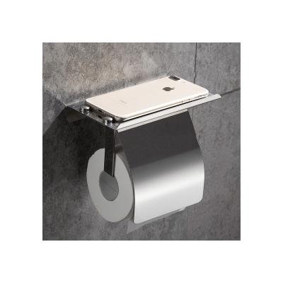 China Modern Convenient Tissue Holder Bathroom Toilet Roll Paper Holder Sale With Phone Shelf for sale