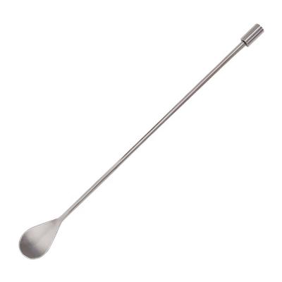 China Viable 304 Cocktail Spoon With Cylinder Base Stainless Steel Spoon Handle Stereo Long Mixing Spoon for sale