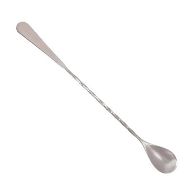 China Viable Wholesale Stainless Steel Flat Teardrop Bar Spoon Twist Mixing Stirring Stick Coffee Cocktail Spoon for sale