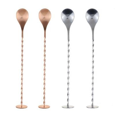 China Sustainable Hot Sale Cocktail Set Accessories Cocktail Bar Copper Stirring Spoon for sale