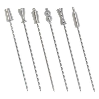 China Eco - Friendly Creative Sustainable Stainless Steel Cocktail Decoration Sticks Reusable Metal Cocktail Picks for sale