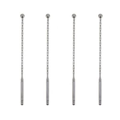 China Sustainable Cocktail Stir Stick Stainless Steel Cocktail Stick Stirrer Environmental Coffee Drinks Stirrer for sale