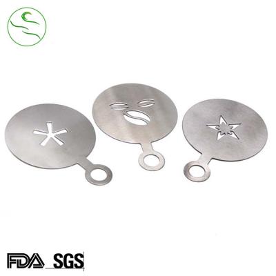 China Sustainable Food Grade Customized Forming 18/8 Stainless Steel Stencil For Coffee for sale