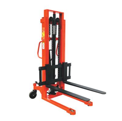 China Hotels C-shaped steel manual hydraulic forklift 2 ton welding cylinder manual stacker for sale