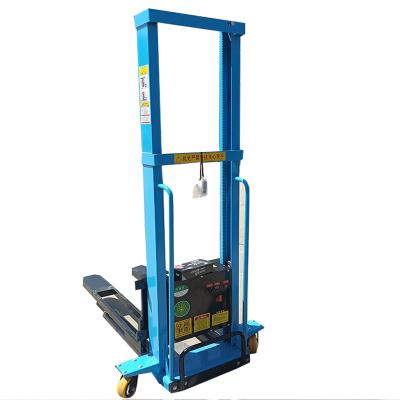 China Hotels Electric truck mounted forklift automatic up and down loading and unloading artifact portable small climbing carrier stacker 1 t for sale