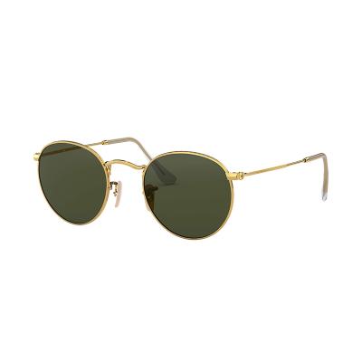 China Fashion Sunglasses RB3447 Sunglasses Ray Brand Round Metal Green RB3447 001 47 Sunglasses for sale