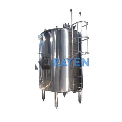 China Juice Sanitary Milk Beverage Food Processing Industries Stainless Steel Vertical Storage Tank With Wheel Agitator Stirring Mixing Storage Tank for sale