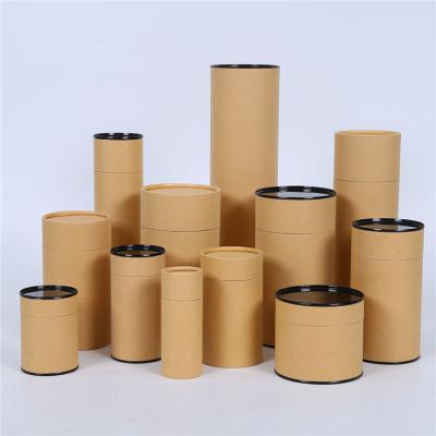 China PAPDEG Handmade Paper Herbal Tea Paper Tubes Empty Compound Paper Cylinder Box Packaging With Metal Lid for sale