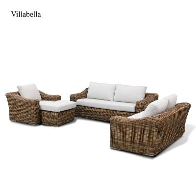 China Modern Luxury Outdoor Handcrafted All Weather Garden Weather Resistant Wicker Furniture Leisure Rattan Sofa Set for sale