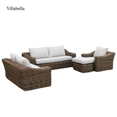 China Weather Resistant High Quality Wicker Outdoor Furniture Handcrafted Rattan Leisure Garden Sofa Set Handcrafted UV Resistant Sofa for sale