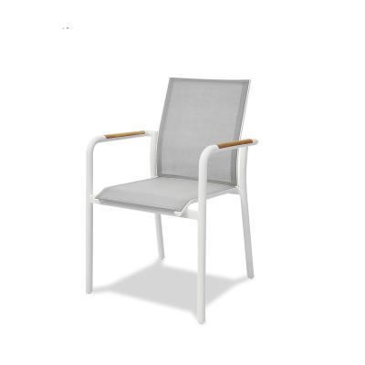 China White Modern Patio Furniture Easy Carrying Aluminum Balcony Chairs Outdoor Restaurant Dining Garden Chairs for sale