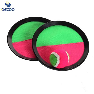 China Outdoor sports set DECOQ wholesale paddle ball hook set Self-stick disc paddles and throwing ball sport for kids outdoor game toy for sale