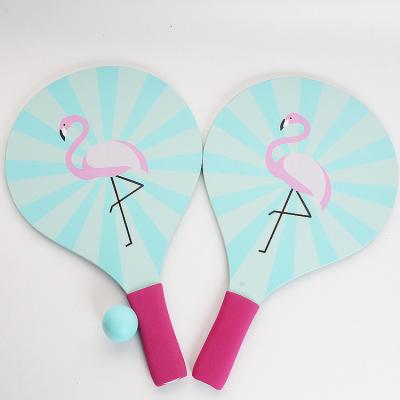 China Wholesale High Quality Cheap Price Outdoor Beach Customized Wooden Racket Wooden Set With Ball for sale