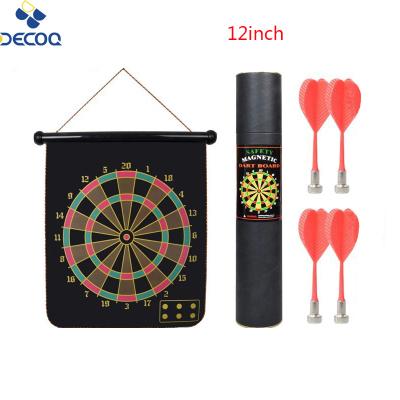 China Polyester Fabric DECOQ 12inch Quality Single Pitch Darts Target Toys OEM Custom Magnetic Target Indoor Kids Shooting Game for sale