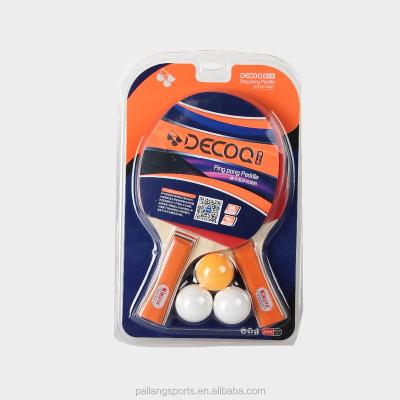 China Wooden Match Ping Pong Racket +Rubber DECOQ Set Ping Pong Bat Paddle for sale