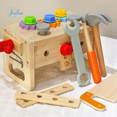 China TOY Baby Toys Montessori Wooden MODEL toys Children's Toy Tool Set Wooden Tool wholesale box for sale