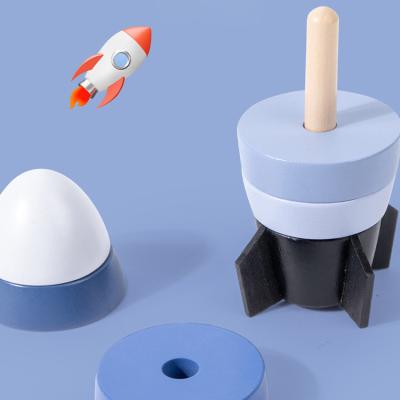 China TOY Kids Wooden Toys Kids MODEL stacking blocks Rocket Montessori Materials Building Blocks for kids for sale