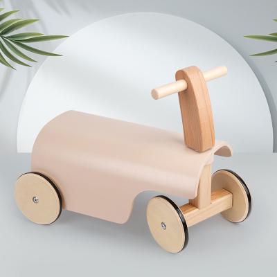 China Children's Walker Stroller Toy Early Educational Board Car Bending Toys Eco-Friendly Four-Wheel Wooden Baby Balance Car For Kid Gifts for sale