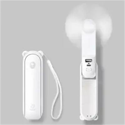 China Rechargeable Function Foldable Foldable Rechargeableb Mini Portable Fan 2000mah Usb Power Bank and Flashlight Fan for sale