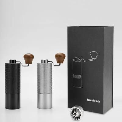 China Hotel Homeuse 420 Al-alloy Body Coffee Grinder Portable Manual Stainless Steel Burr Espresso Mini Small Hand Grinder 2023 for sale