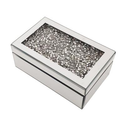 China Newest Square Luxury Crystal Glass Box Glass Jewelry Box Gift Box for sale