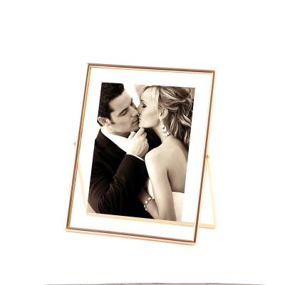 China Modern Hot Selling Custom Photo Picture Metal Aluminum Wedding Decorations Small Frame For Table Top Display 5x7 6x8 8x10 for sale