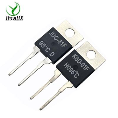 China Overload Thermal Switch JUC-31F 250V Circuit Breaker Protector KSD-01F Mini Bimetallic Thermostat Thermal Controller 2A 0-130 Degree for sale