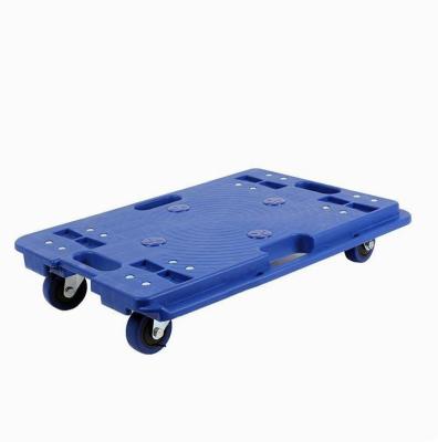 China Hotels Four-wheel Drive Workshop Warehouse Silent Logistics Transport Plastic Flat Car for sale