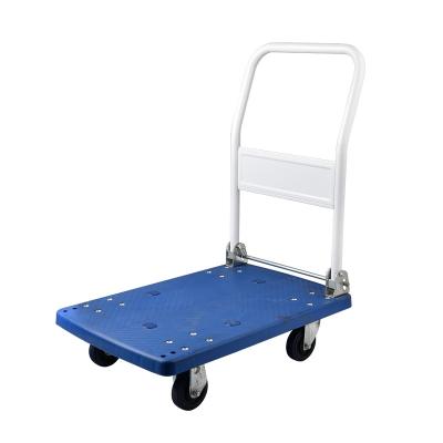 China Professional Workshop Machine Tool Motors Industrial Transport Flatbed Trolley Cart With Wheel for sale