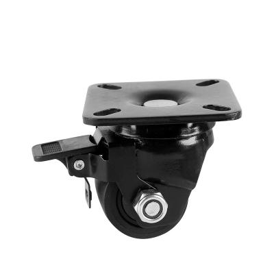 China PIVOT 2 Inch Low Weight Black Nylon Casters Wheel With Bearing for sale