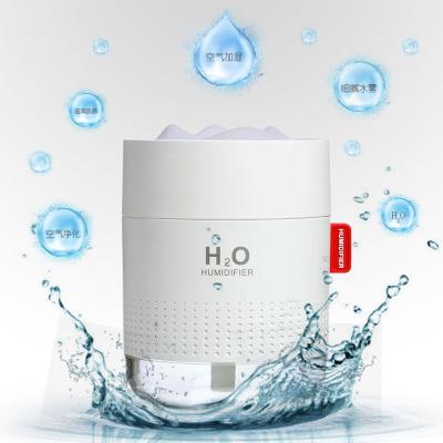 China Car Snow Mountain Mini Portable Car Humidifier Diffuser 500ml H2o Ultrasonic Air Humidifiers for sale