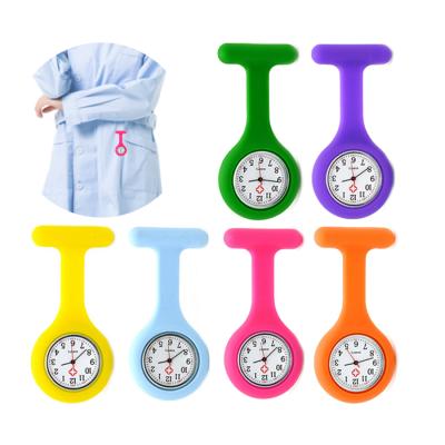 China Logo Rubber Doctor Pocket Watch Clip Pin Nurse Watch FOB Silicone Water Resistant Customized for sale