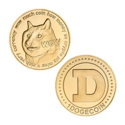 China Hot Anniversary Metal Souvenir Coin Doge Blockchain Souvenir China Sales 3MM Golden Dogecoin Commemorative Coin For Sale for sale