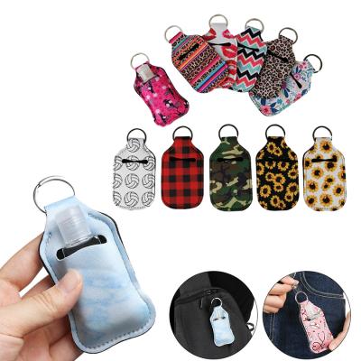 China Environmental Friendly Hand Sanitizer Holder Sublimation Material Neoprene Key Chain Print Cute Antique Imitation Sanitizer Holder for sale