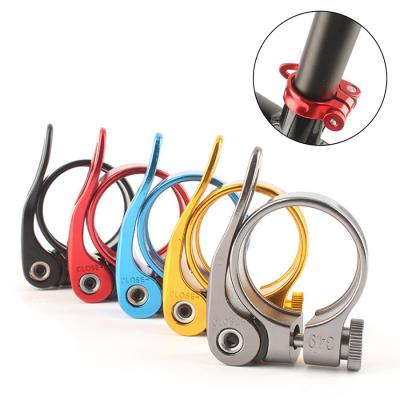 China Wholesale Moutain Bike Aluminum Alloy 31.8mm 34.9mm Anodized Seatpost To Clamp Accessory Bicycle SeatPost Bicycle Recycling Quick Release Clamp for sale