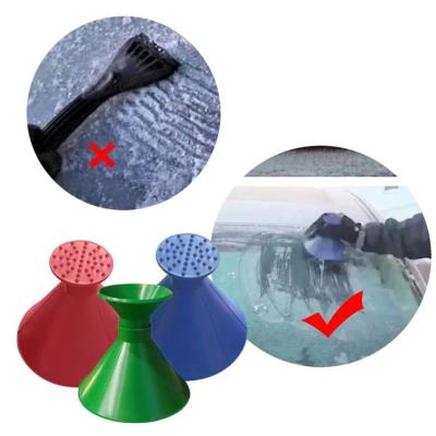 China Outdoor Car Cone Shape Windshield Windshield Tool Car Window Snow Removal Accessories Winter Snow Funnel Cleaning Scrape Round Car Ice Scraper for sale