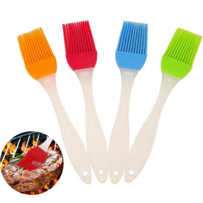 China Custom Logo Silicone Pastry Baking Easily Cleaned Baking Brush Bakeware Cake Pastry Bread Oil Cream Silicone Basting Brush for sale