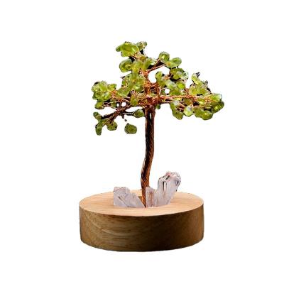 China Hot Selling Natural China Crystal Quartz Stone Lucky Tree Money Tree With LED Home Decorations for sale