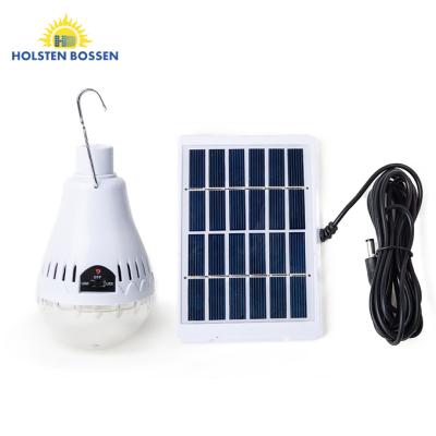 China DC 12V LED Solar Light Outdoor Portable Solar Light HB6028 Rechargeable 3.5W Bulb With Solar Panels USB Support Charging Phone for sale