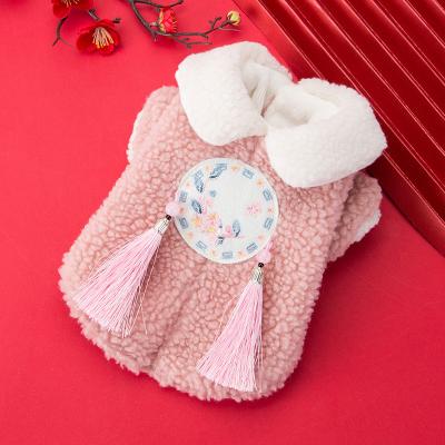 China The New Viable Winter Cat Tang Suit Warm Funny Dog Cat Clothes Small Puppy Clothes Team Cat Christmas Clothes for sale