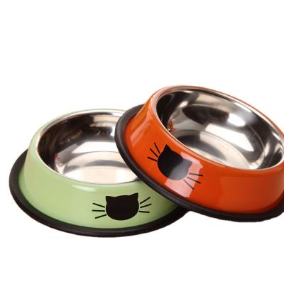 China Viable Thickened Non-slip Bowl Pet Food Feeder Bowl Water Bowl Stainless Steel Pet Accessories for sale