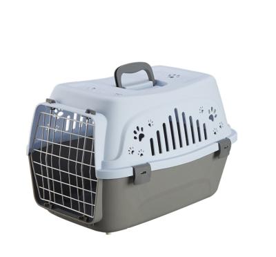 China 2021 High Quality Breathable Plastic Travel Crate Breathable Pet Carrier Travel Pet Cages Dog Travel Kennel for sale