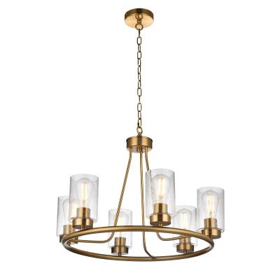 China American Farmhouse Style Hotel Hanging Ceiling Elegant Rustic Farmhouse Glass Chandelier Light Fixture for sale