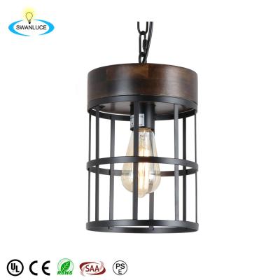 China Industrial Farmhouse Chandelier in Rustic Log Metal Frame Lighting Fixture Hanging Pendant Lighting for Kitchen Island for sale