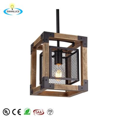 China Traditional Edison Wooden Pendant Light Vintage Decorative Lighting Fixture Retro Rustic Antique Metal Loft Lamp and Chandelier for sale