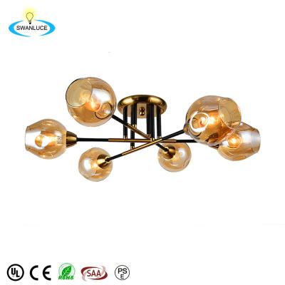 China Restaurant Modern Minimalist Glass Interior Decoration Chandelier Luxury Metal Chandelier for sale