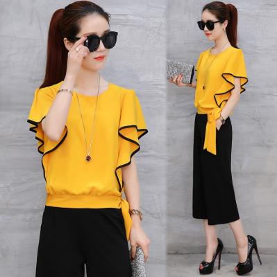 China CZM11837A Summer Sustainable Female Suits Korean Women Clothing Sets Loose Ladies Clothing Sets for sale