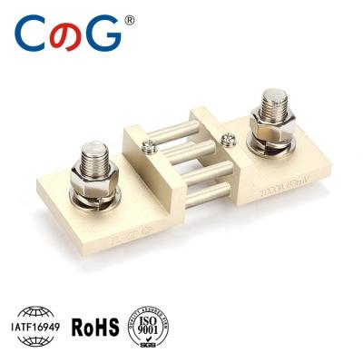 China Brass OR copper + manganin 800A 1000A 1200A 1500A CG type. FL-2D DIN 43703 60mV 100mV DIN Copper Brass Resistor With Screw DC Shunt For Current Panel Meter for sale